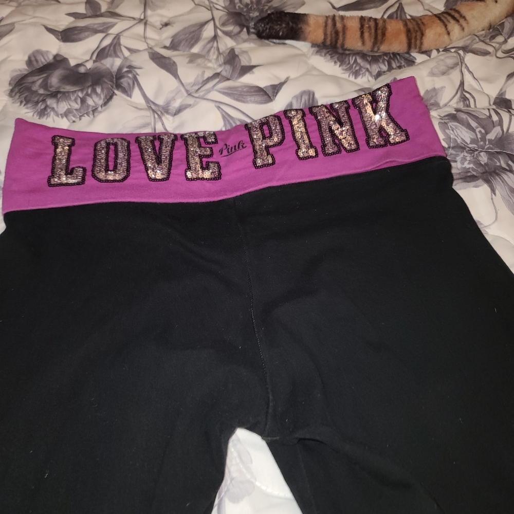 Vs pink yoga pants with bling